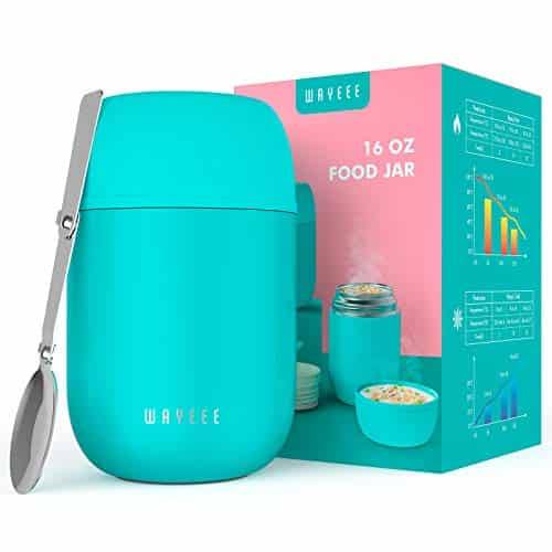 Image for WayEee Insulated Food Jar with Spoon—Stainless Steel, Leak-Proof