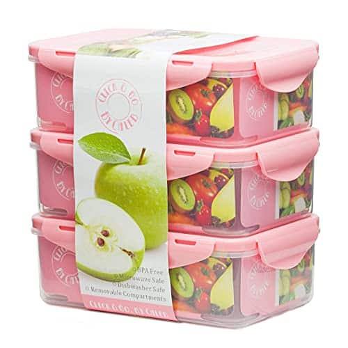 Image for Caleb Company 3-Pack Food Storage Containers With Lids—Leakproof, BPA-Free Bento, Dishwasher & Microwave Safe