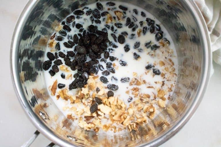 ingredients for Apple Butter Coffee cake in a metal mixing bowl