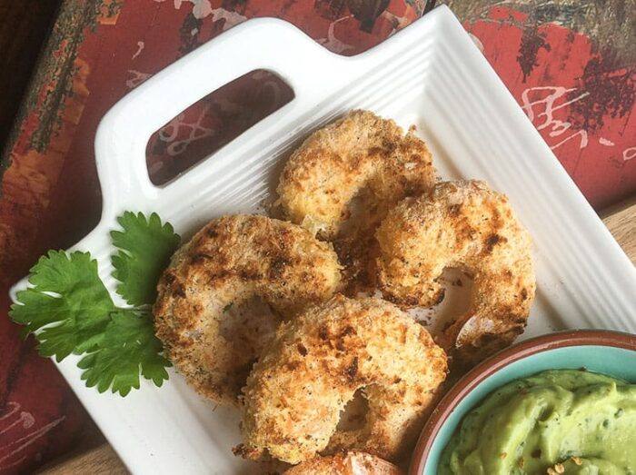 Baked Coconut Shrimp with Avocado Lime Sauce