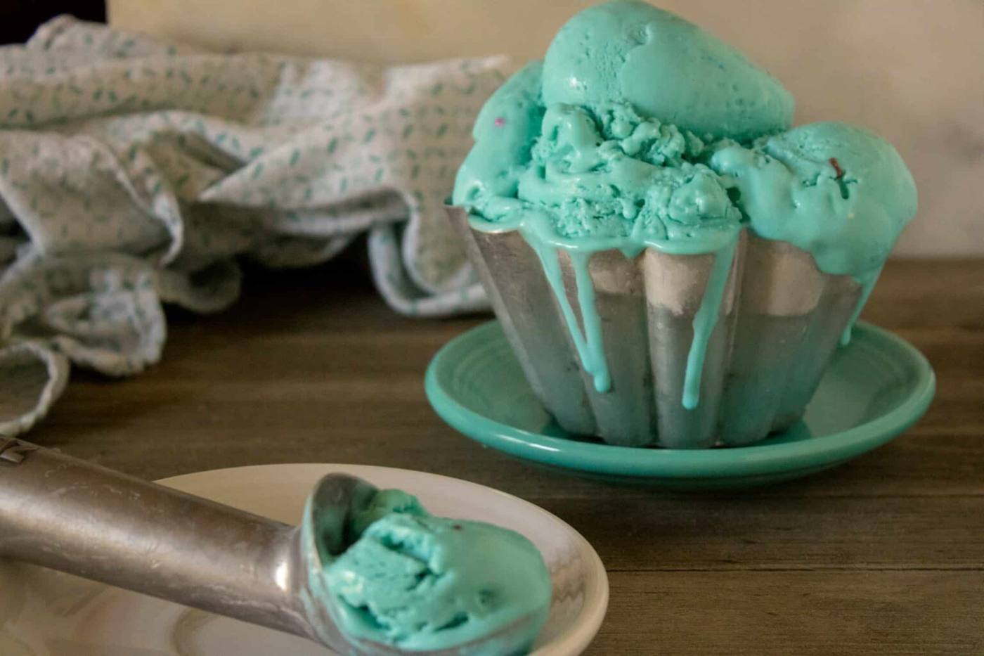 Blue Moon No-Churn Ice Cream served in a dish