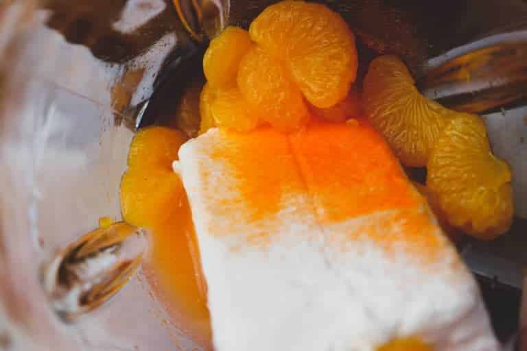 Cream cheese, Mandarin oranges, vodka, lemon juice and gelatin