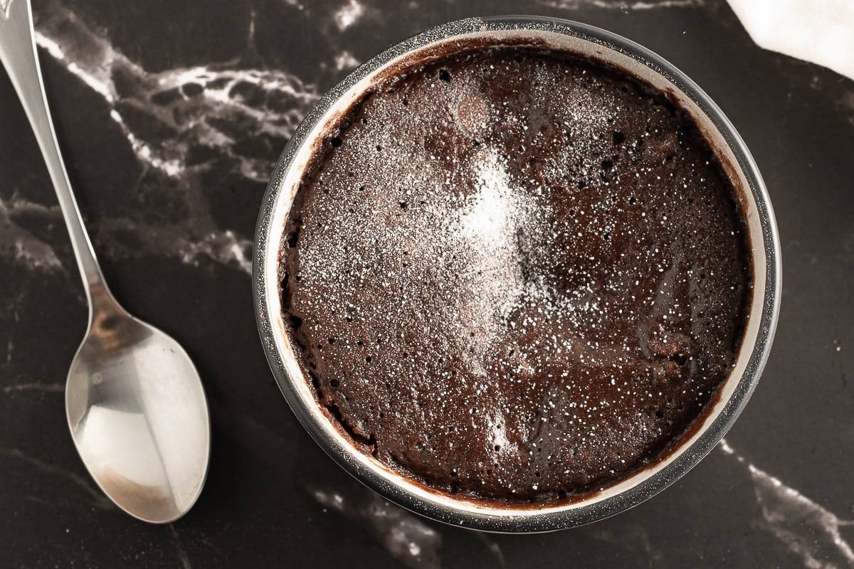 brownie mug cake baked