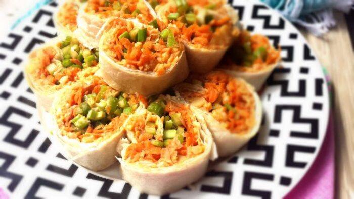 Buffalo Chickpea Pinwheels