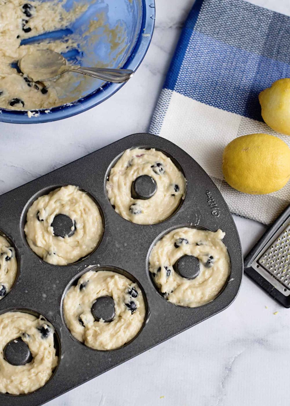donut pan filled with batter