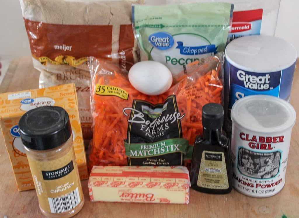 Easy carrot cake cookies recipe ingredients gathered on the counter