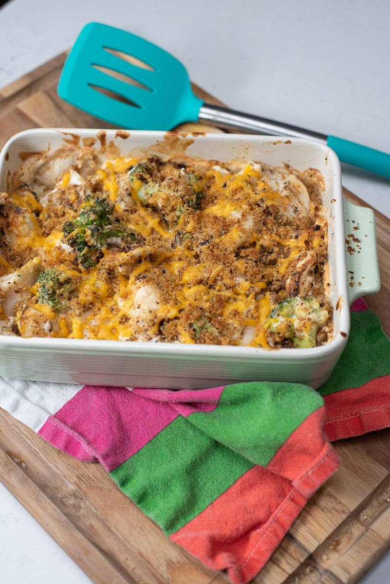 pierogi casserole being served