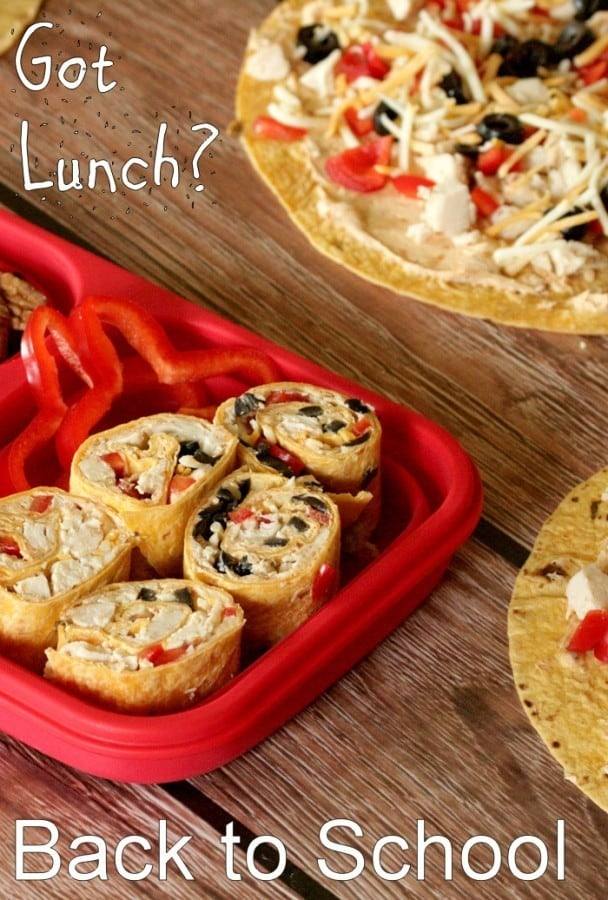 easy school lunch ideas like chicken pinwheels