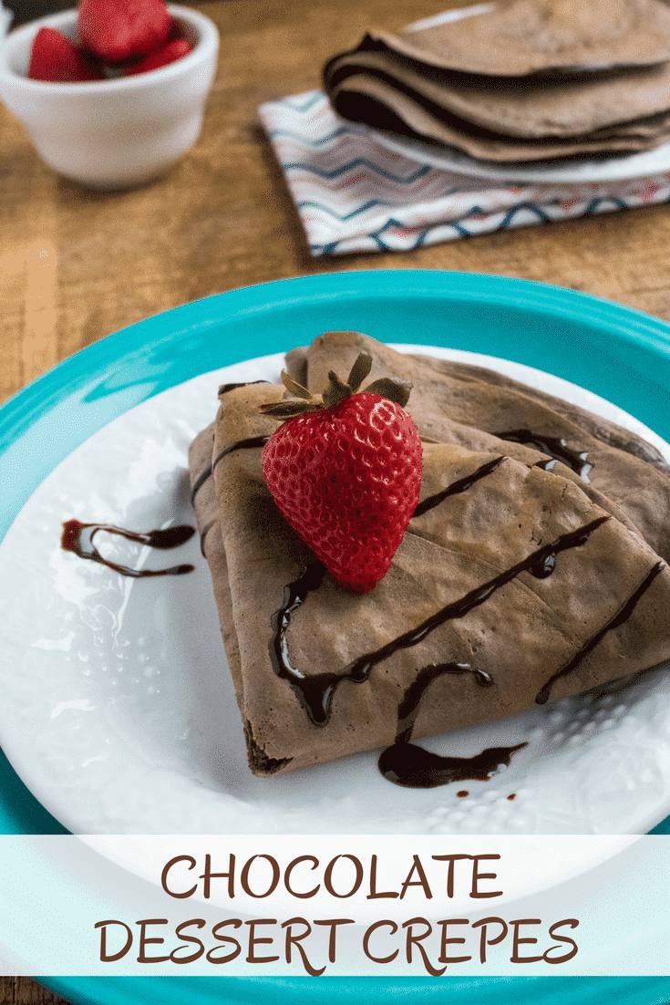 Delicate French crepes are elegant and sophisticated, and this Chocolate Dessert Crepes Recipe is the perfect choice for serving a rich, decadent dessert that looks so impressive, but is actually quick and easy to make! #crepes #french #dessertcrepes #dessert #chocolate