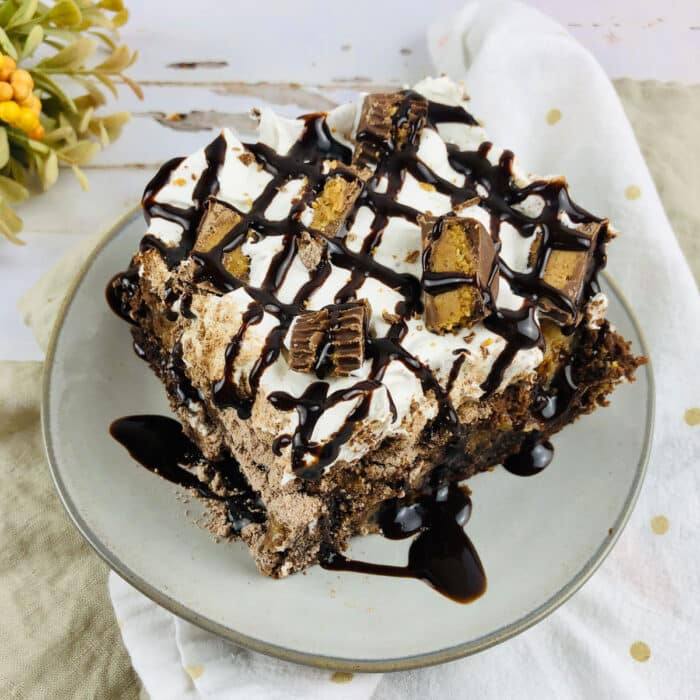 chocolate cake mix base dump cake with a twist