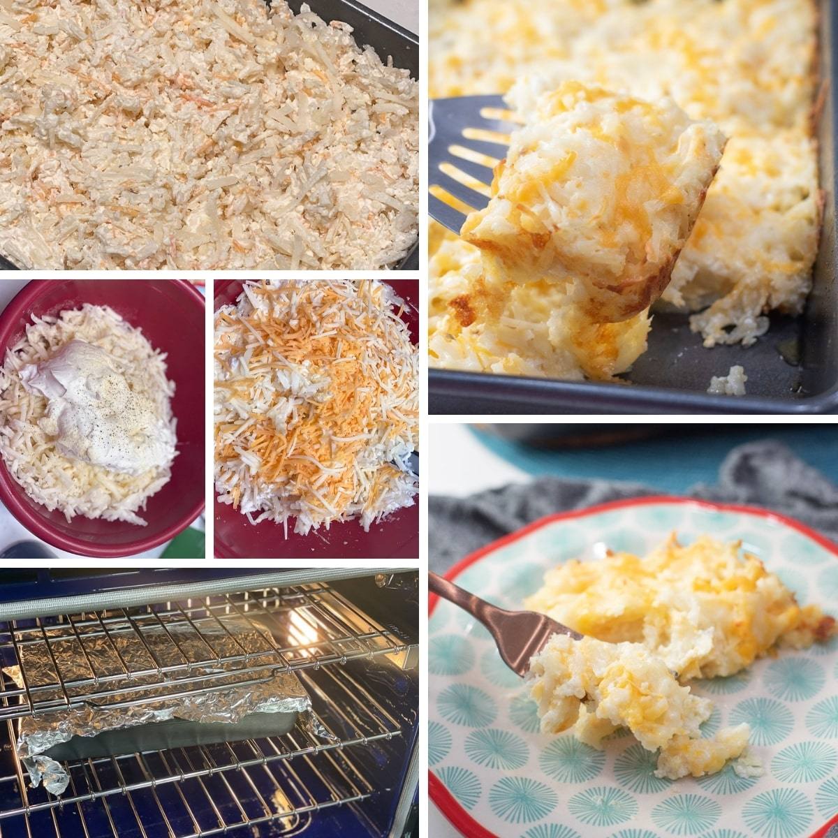 how to make copycat Cracker Barrel hash browns collage