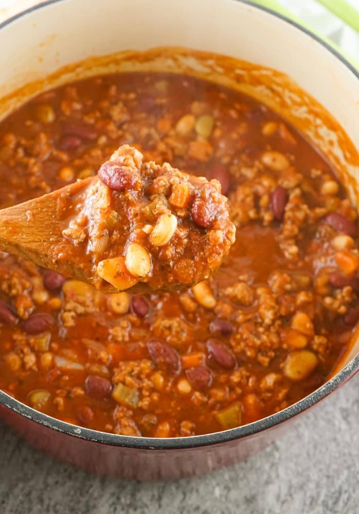spoonful of Copycat Panera Turkey Chili