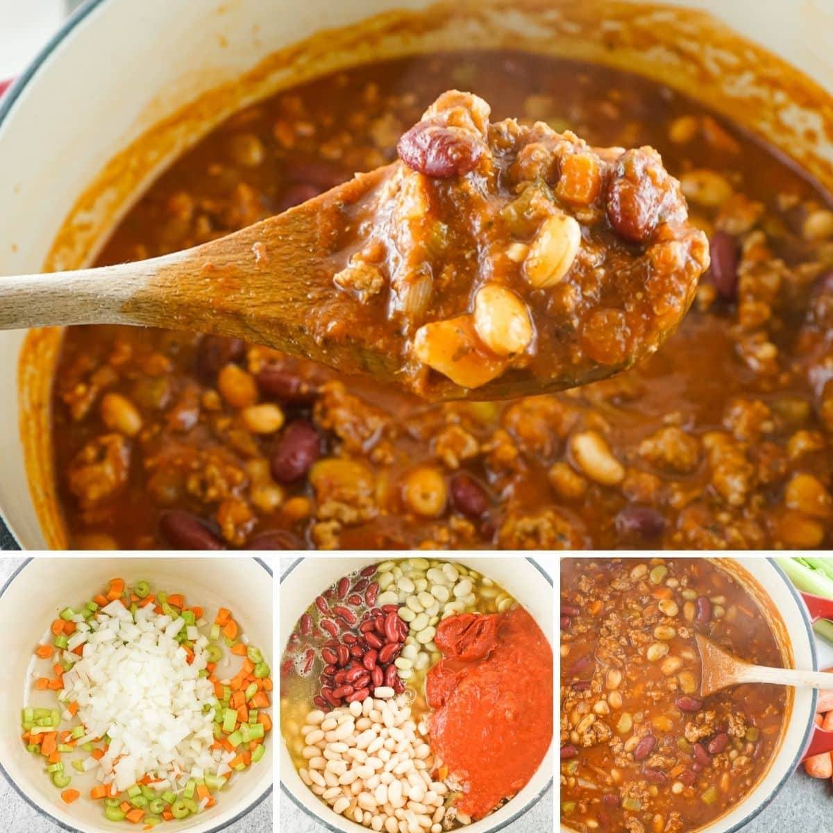 how to make Copycat Panera Turkey Chili collage