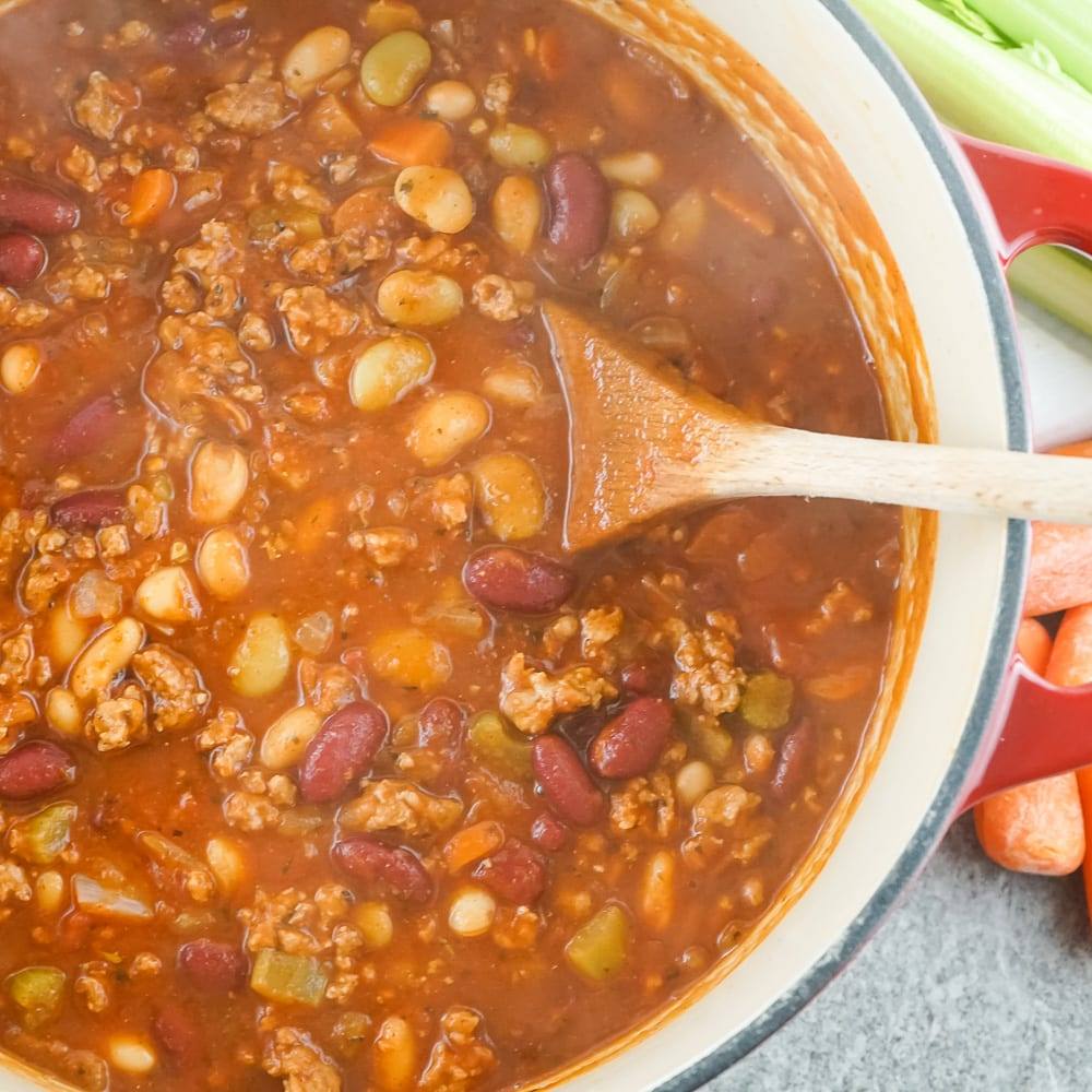 pot of Copycat Panera Turkey Chili