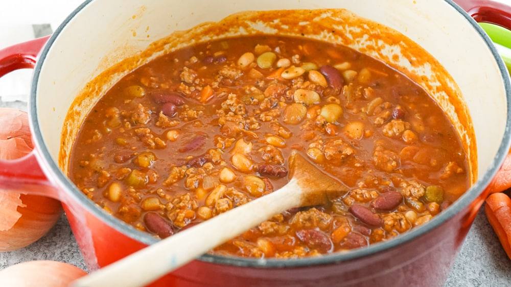 large pot of Copycat Panera Turkey Chili