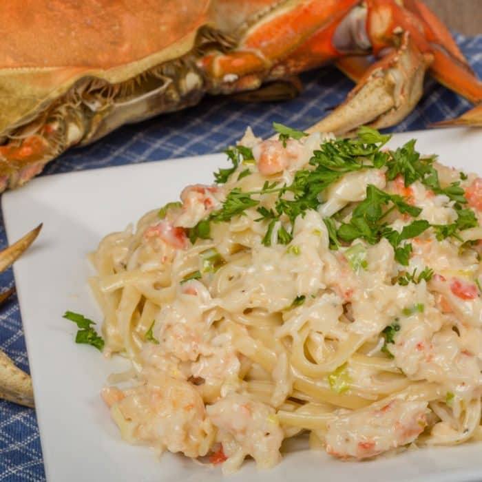 Copycat Red Lobster Crab Alfredo. You will love this classic alfredo recipe with pieces of crab meat.