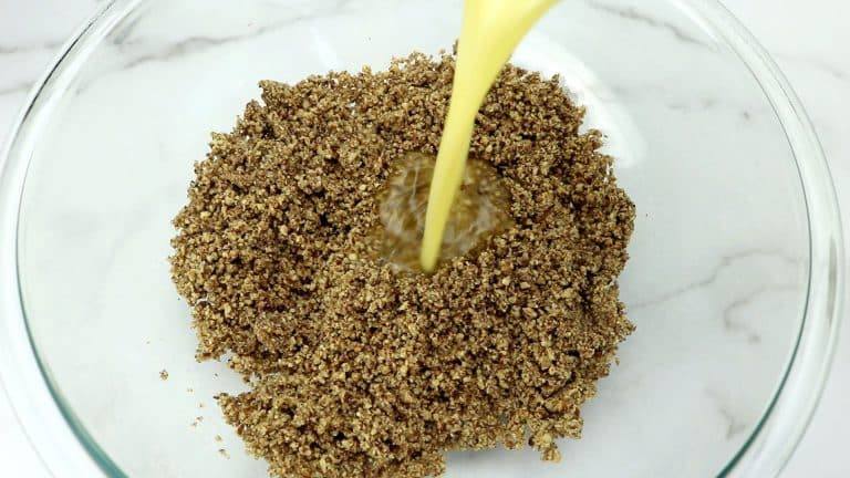 ground pecans with melted butter