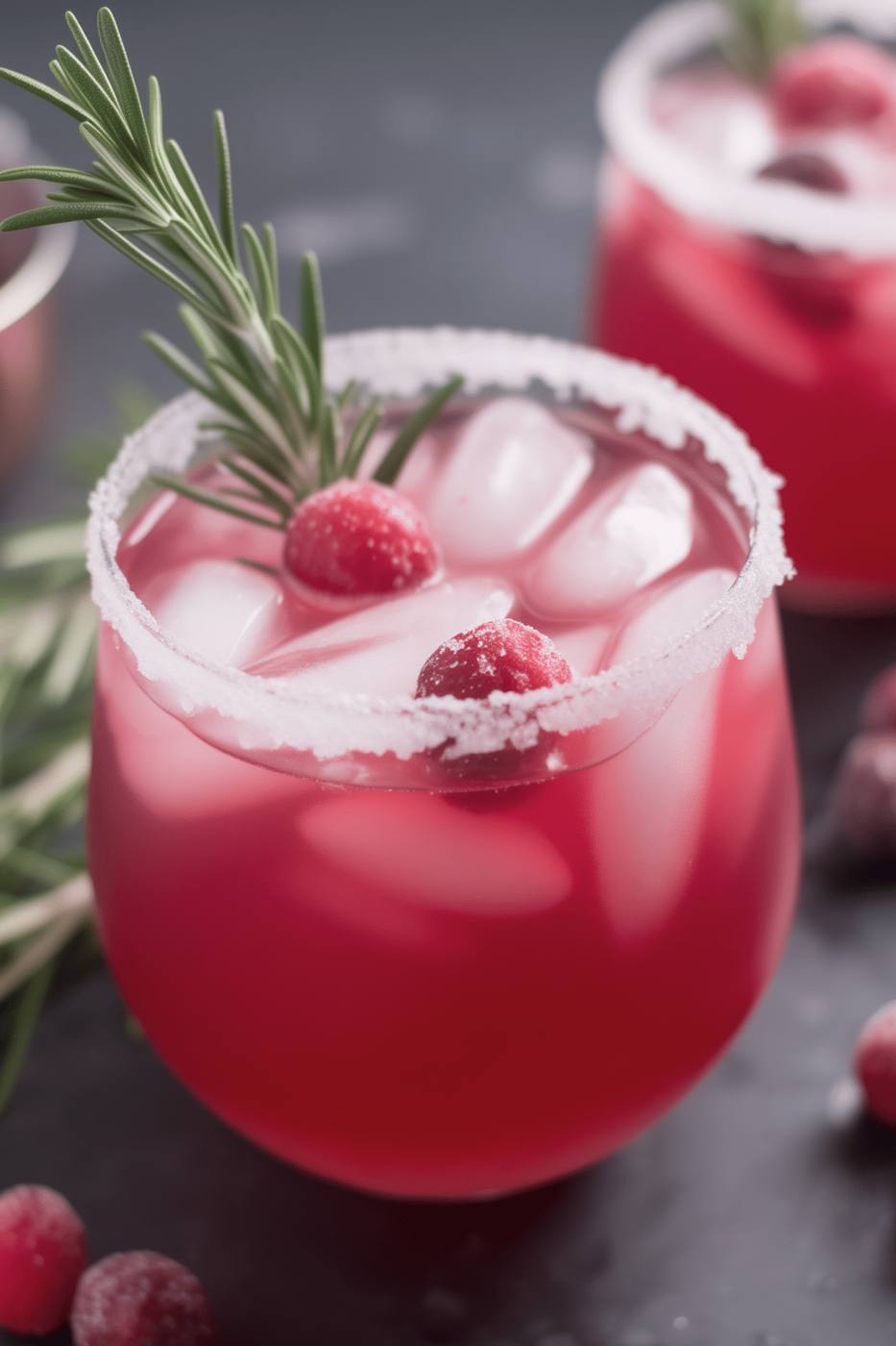 close up of cranberry margarita being served