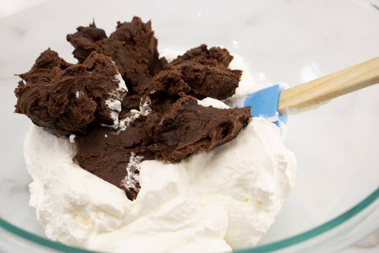 whipped cream with chocolate ganache