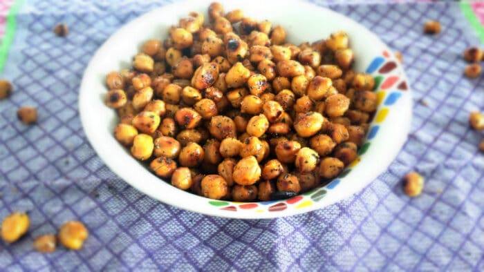 Garlic Basil Roasted Chickpeas
