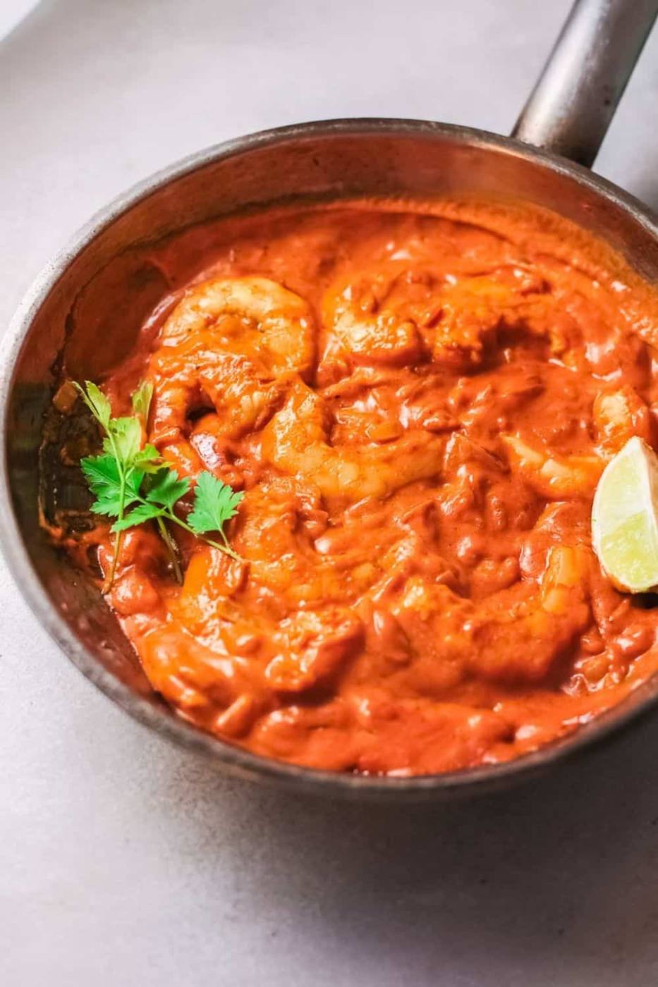 pot of Goan Shrimp Curry on the stove