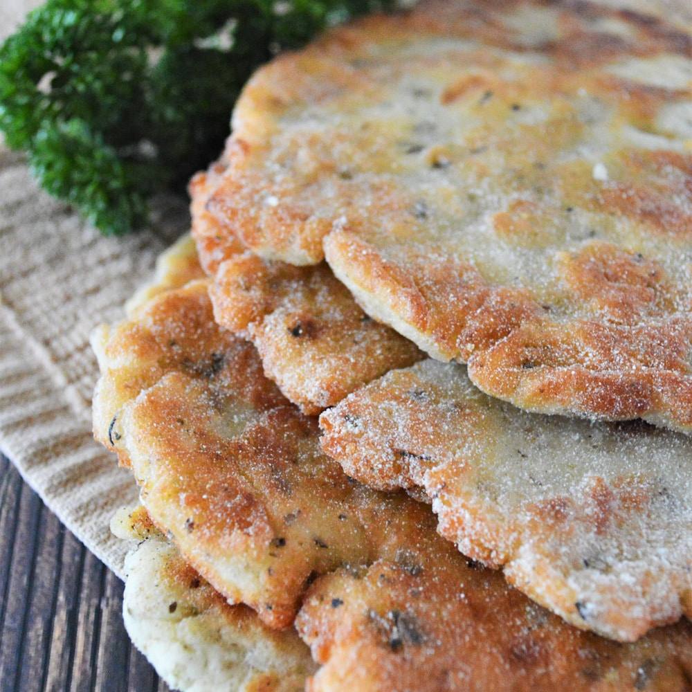 stack of homemade flatbread