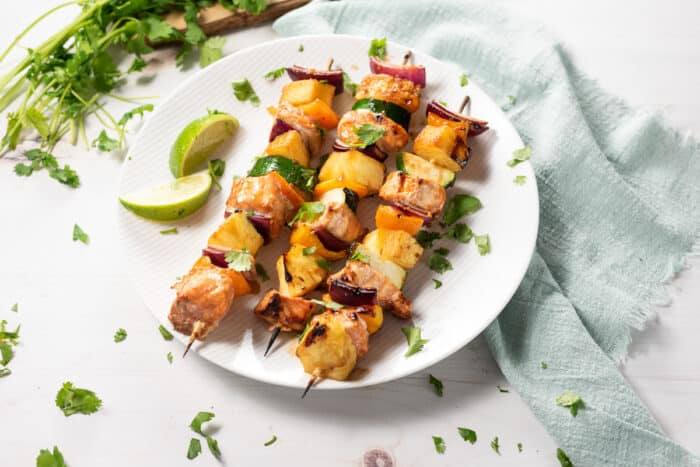 grilled salmon kebabs