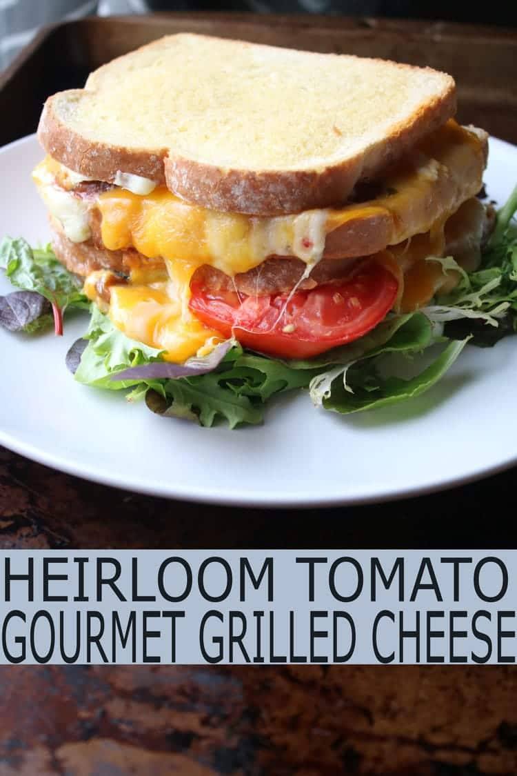 heirloom tomato gourmet grilled cheese sandwich