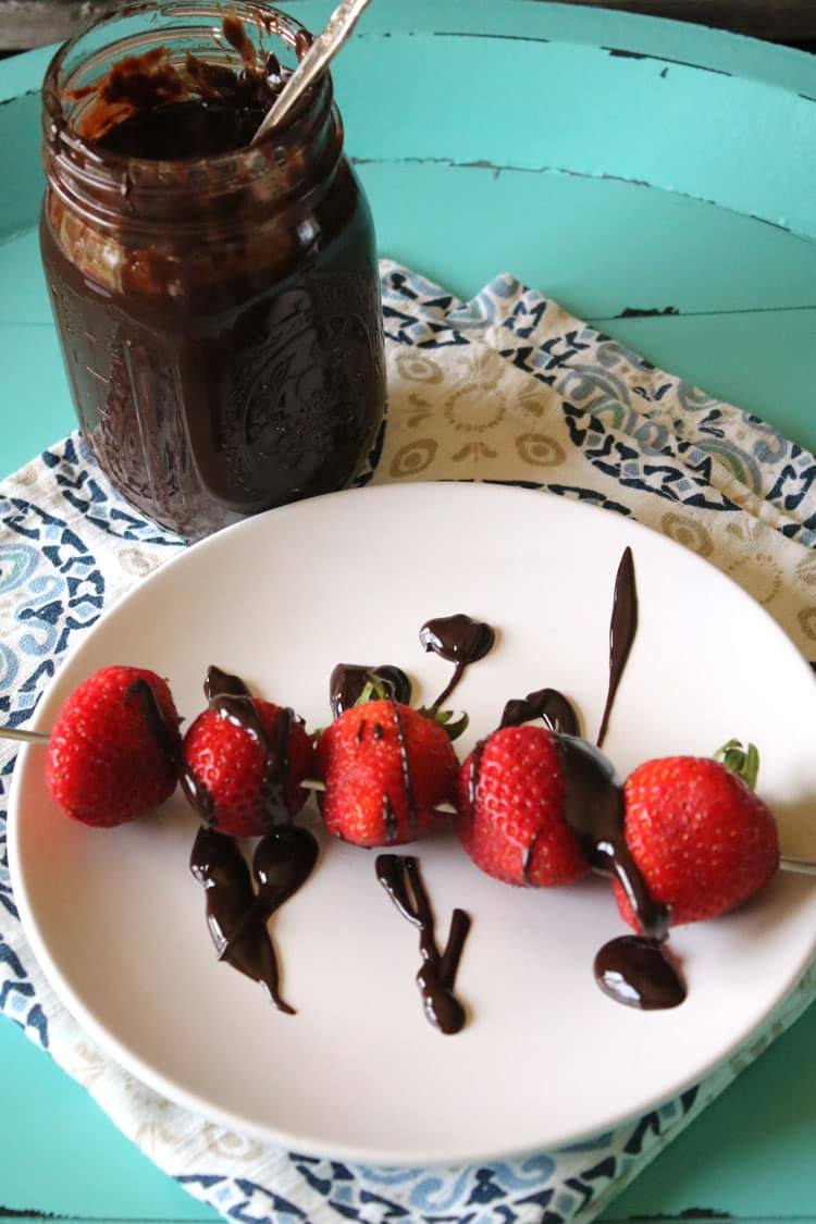 strawberries with chocolate sauce