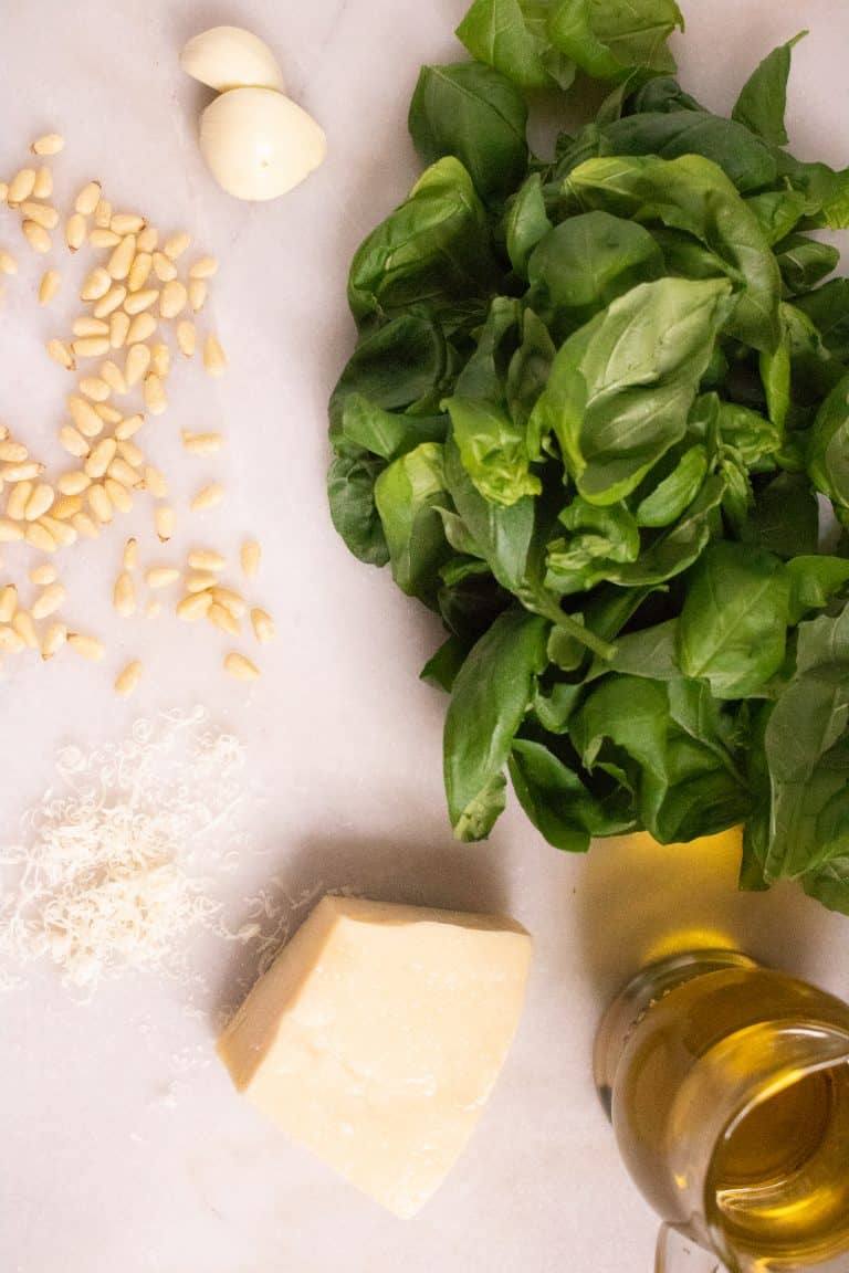 Learn how to make Basil Pesto from scratch. Pesto can be used in a wide variety of recipes to add fresh seasoning flavor, as well as being used on pasta, brushcetta, pizza and more.