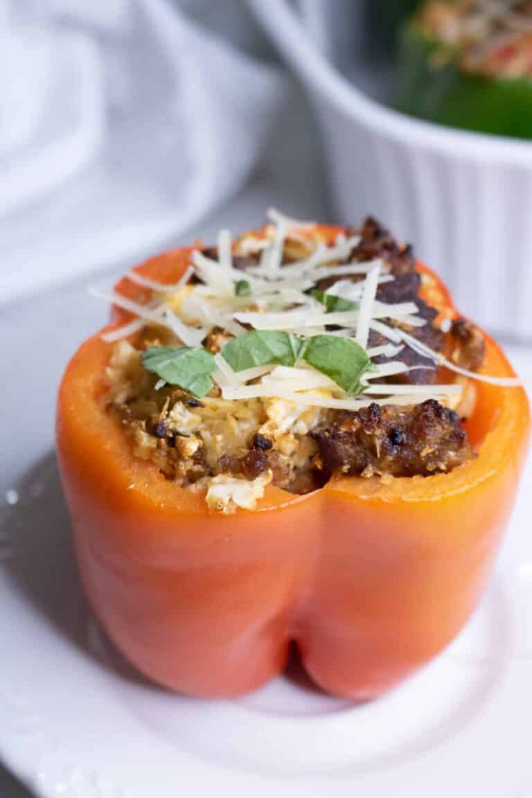 Italian Sausage and Cauliflower Rice Stuffed Peppers