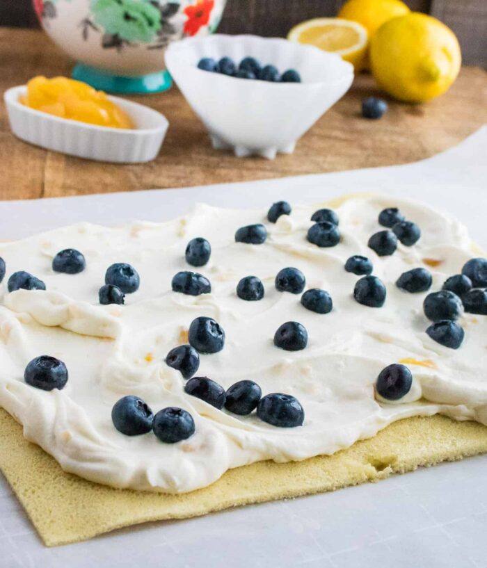 Lemon Blueberry Cake Roll