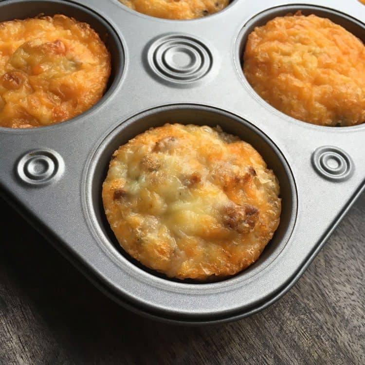 closeup for the breakfast egg bites fresh from the oven