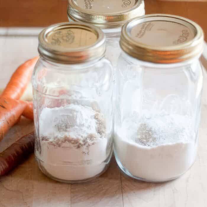 homemade pancake mix in mason jars