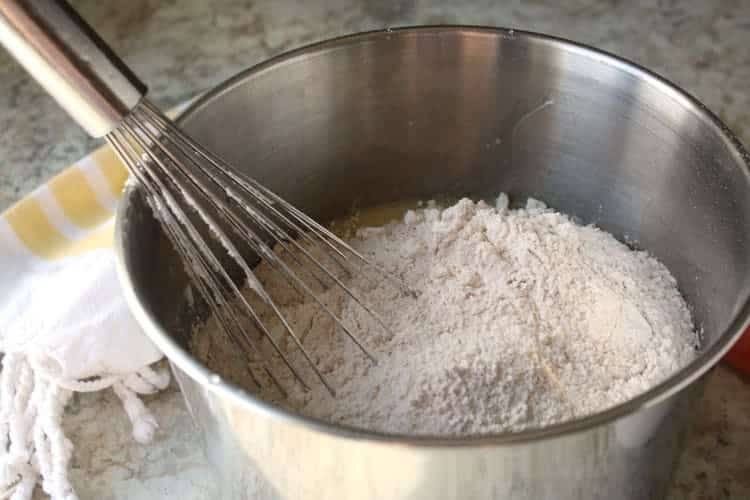 whisk in stainless steel bowl for dry best carrot cake recipe ingredients