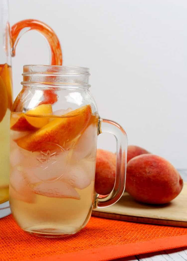 close up of the peach sangria