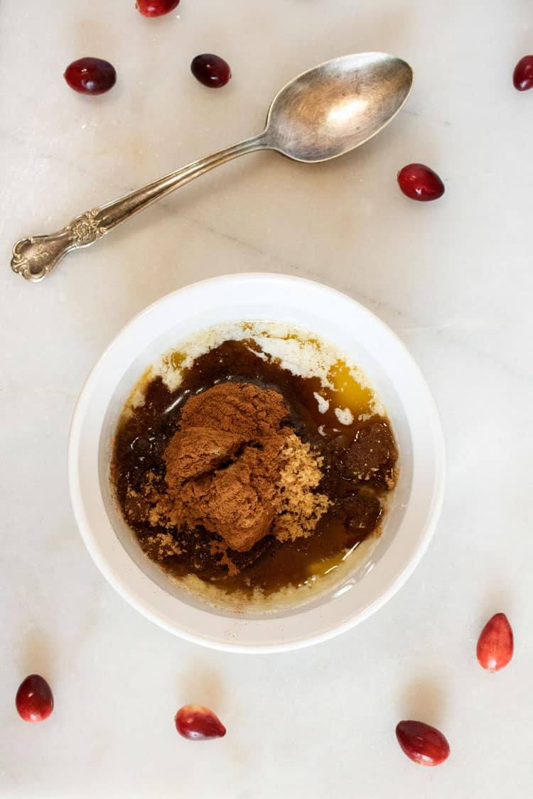 streusel for coffee cake filling in bowl
