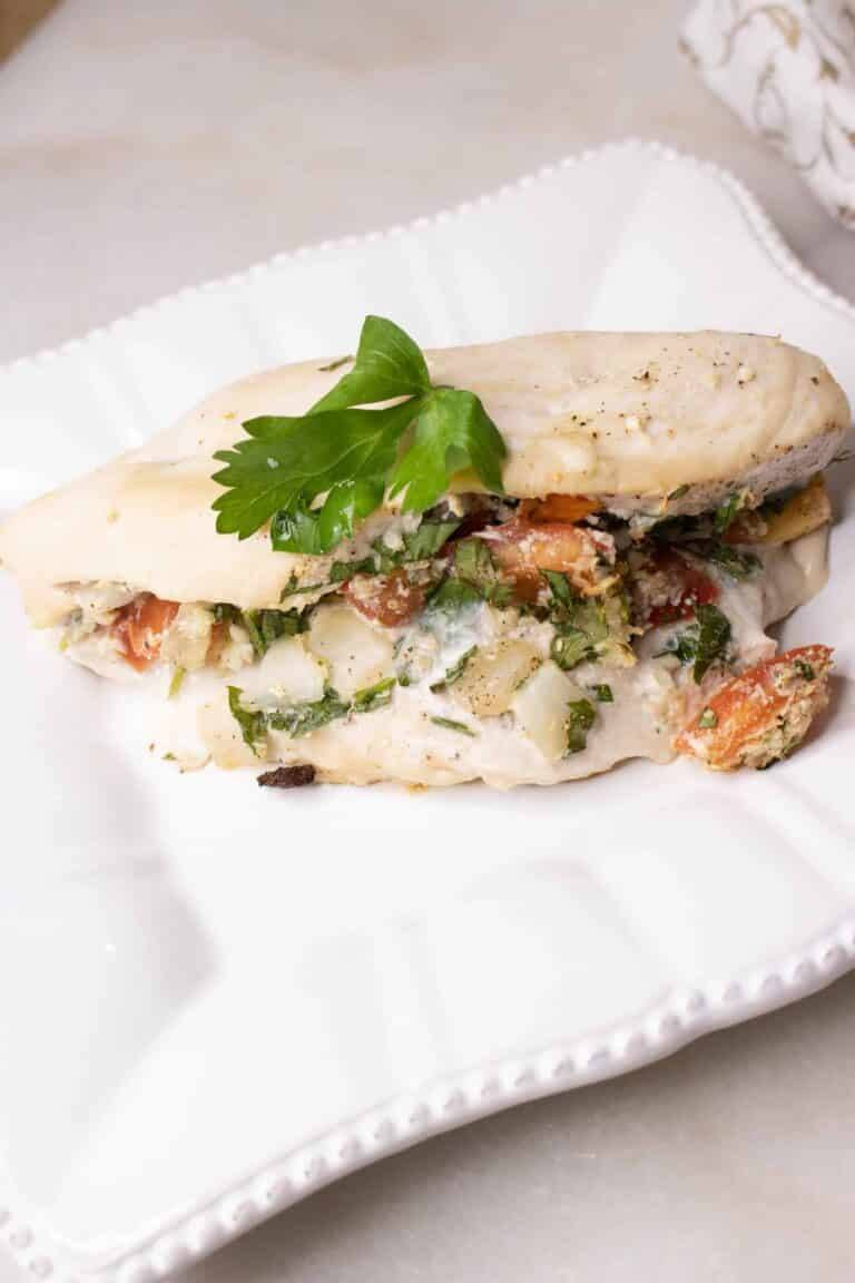 Pico de Gallo Cauliflower Rice Stuffed Baked Chicken