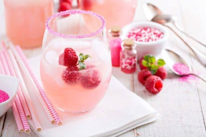 enjoy this delicious raspberry kiddie cocktail for a party