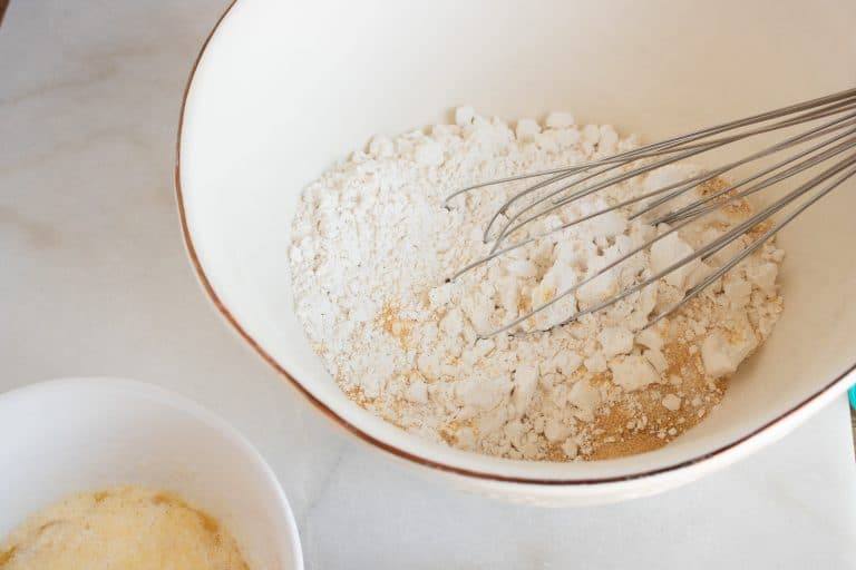 dry ingredients for Red Lobster Copycat Cheddar Biscuits in a large mixing bowl