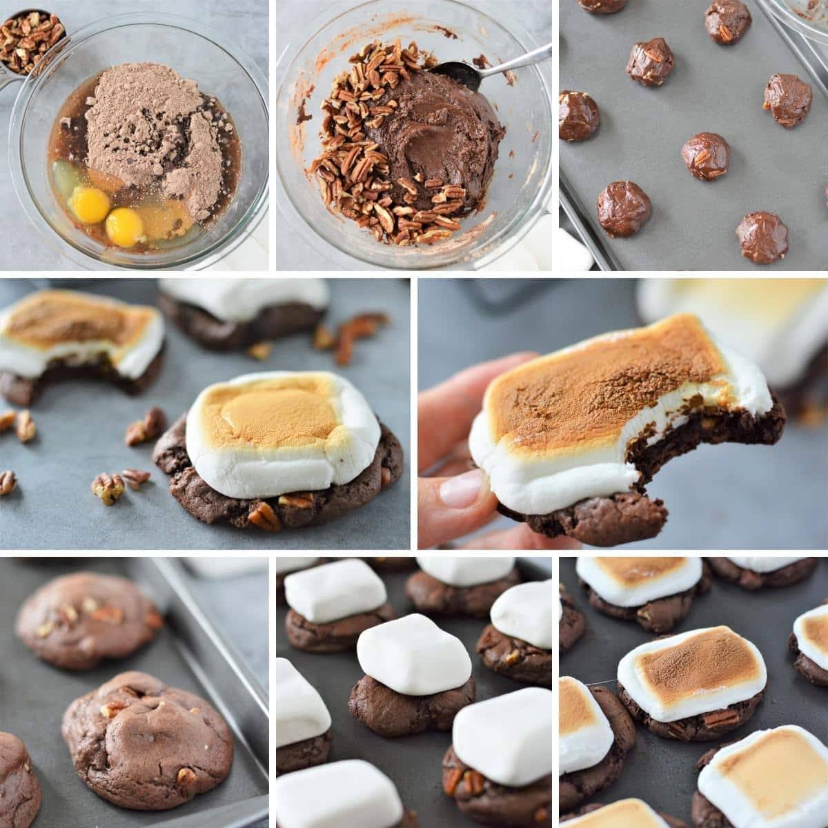 how to make rocky road cookies collage