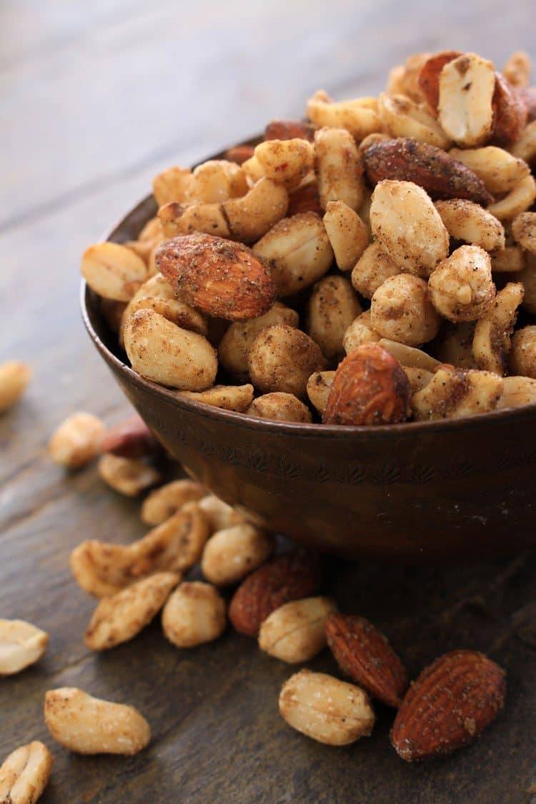 Seasoned Mix Nuts are an easy snack idea that is easy to make and don't require a lot of time to mix up.