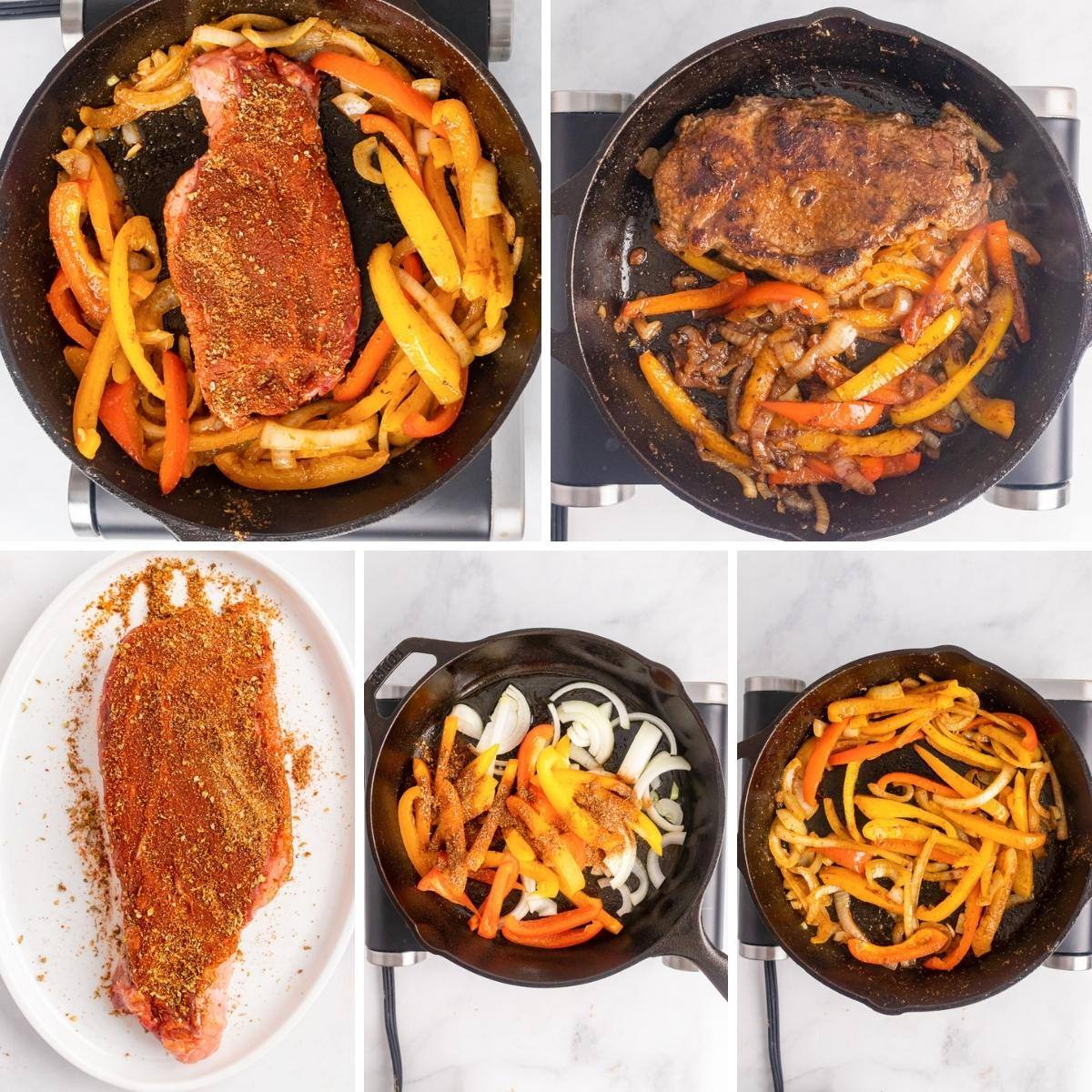 how to make one pot meal skillet steak collage
