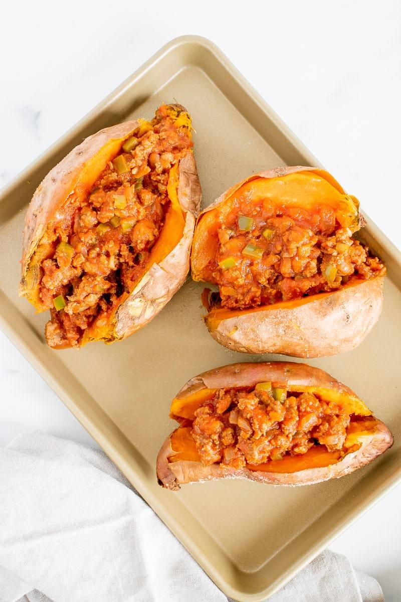 sloppy joe stuffed sweet potatoes