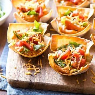 Image for Buffalo Chicken Hummus Taco Cups