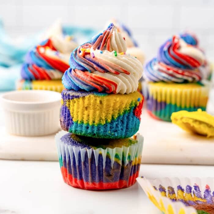 colored cupcakes