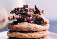 Gooey Nutella-Stuffed Chocolate Chip Cookies