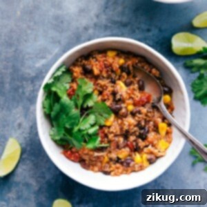 Hearty Slow Cooker Quinoa Chili 3 Crockpot quinoa chili topped with fresh cilantro ready to eat.