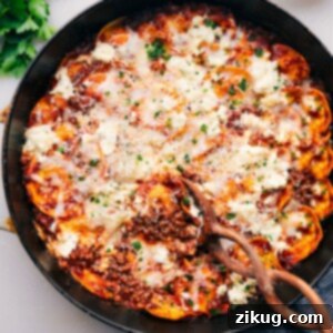 One-Skillet Ravioli Bake 4 Baked Ravioli in the pot.