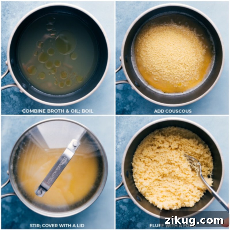 Understanding Couscous Types: Moroccan for Quick Meals A visual guide showing the different types of couscous: Moroccan, Israeli, and Lebanese, highlighting their varying grain sizes and corresponding cooking times for recipe clarity.